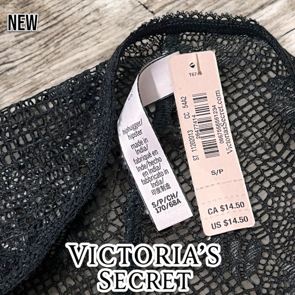 NEW Victoria's Secret Black Lace Cheeky Panty - Picture 4 of 4